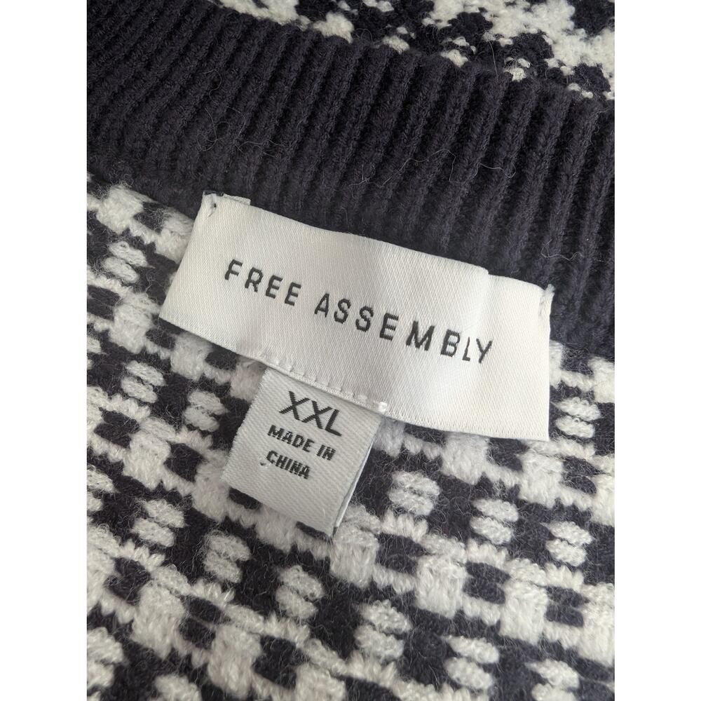 NWOT! FREE ASSEMBLY! BLACK & WHITE BLOCK STRIPED, POCKETED CARDIGAN SWEATER! XXL - Picture 10 of 14